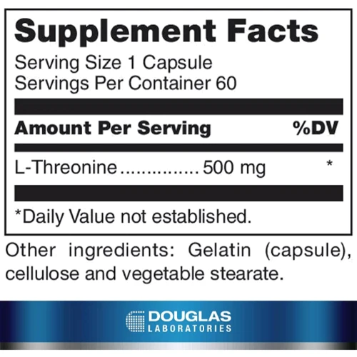 Douglas Laboratories L-Threonine 500 mg L-треонин 60 капсул: Тип L-треонин
