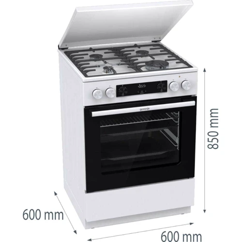 Плита комбинированная Gorenje GKS6C71WA: Количество электрических конфорок нет