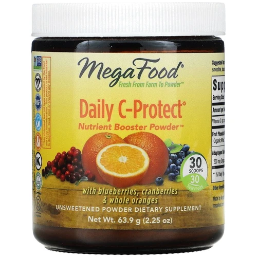 MegaFood Nutrient Booster Powder Daily C-Protect Ежедневный комплекс питательных веществ с Витамином C со вкусом фруктов 63,9 г