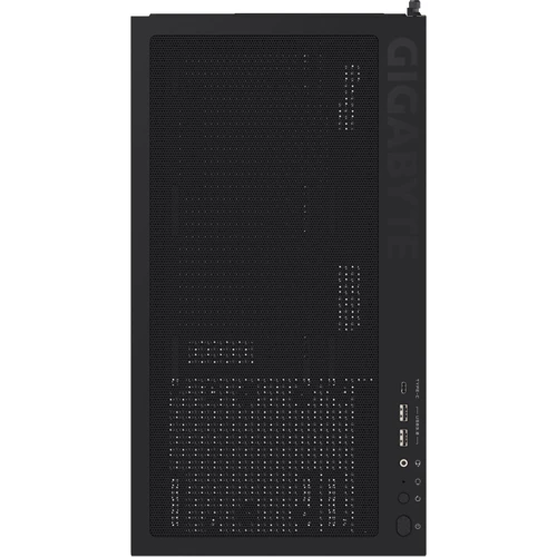 Корпус GIGABYTE C500 Panoramic Stealth Black (GB-C500P ST): Материал передней панели закаленное стекло