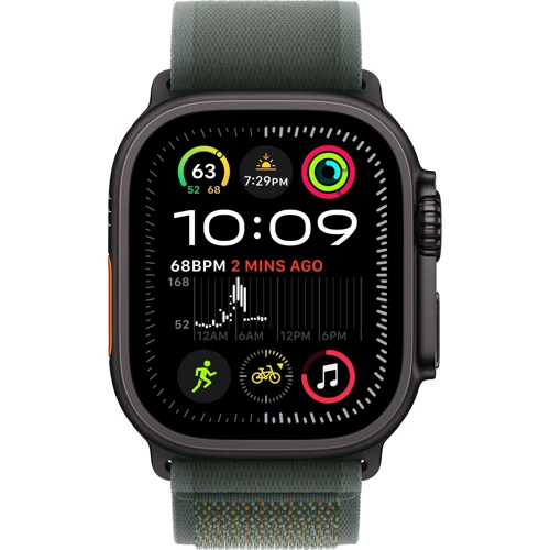 Apple Watch Ultra 2 2024 GPS + Cellular 49mm Black Titanium Case з Green Trail Loop - M/L UA фото 8