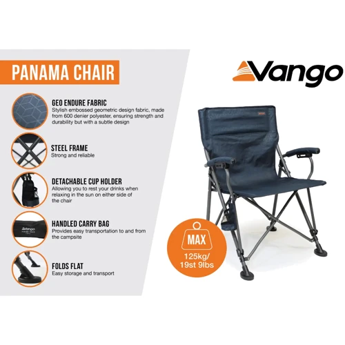 Стул кемпинговый Vango Panama XL Chair Granite Grey (CHTPANAMA000001) (930850) фото 8
