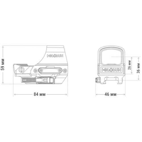 Приціл Holosun 510 Open Reflex, 2 MOA Dot & 65 MOA Circle (Red), H 1.63in, QD mount, Solar (1592.00.48)