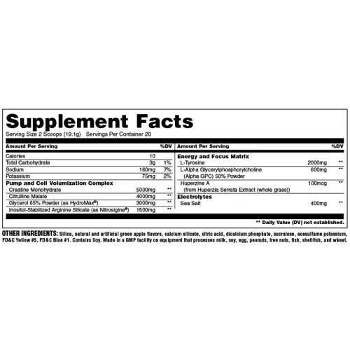 Предтренировочный комплекс Universal Nutrition Animal Pump Pro 420 g/20 servings/ Green Apple: Тип Комплекс до тренировки