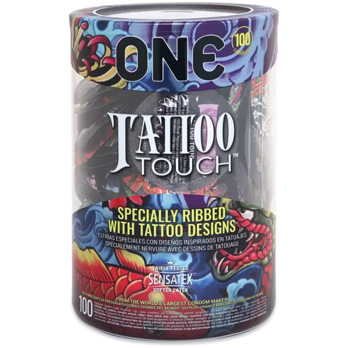 Набір презервативів ONE Tattoo Touch, 100 шт: Тип Для максимального захисту