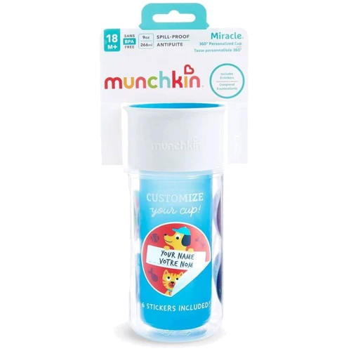 Чашка-непроливайка Munchkin Miracle 360 Insulated Sticker Блакитна 266 мл (17407.01): Потік средний