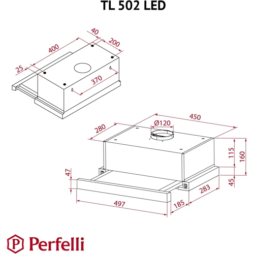 Вытяжка Perfelli TL 502 WH LED: Управление Механическое