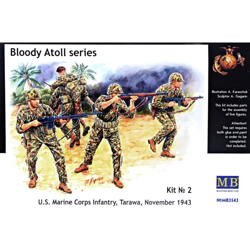 Набор фигурок Master Box Bloody Atol US Marine Infantry, Tarawa, 1943 (MB3543)
