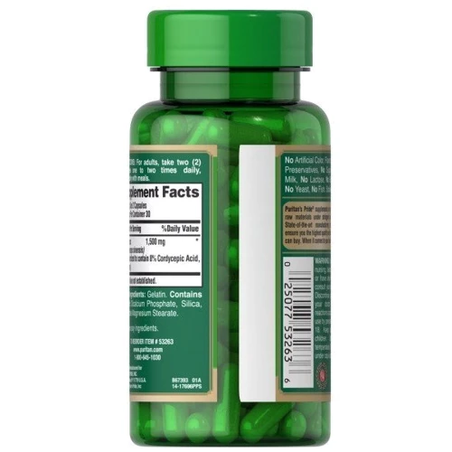 Puritans Pride Cordyceps Mushroom 750 mg Кордицепс 60 капсул: Стать унісекс