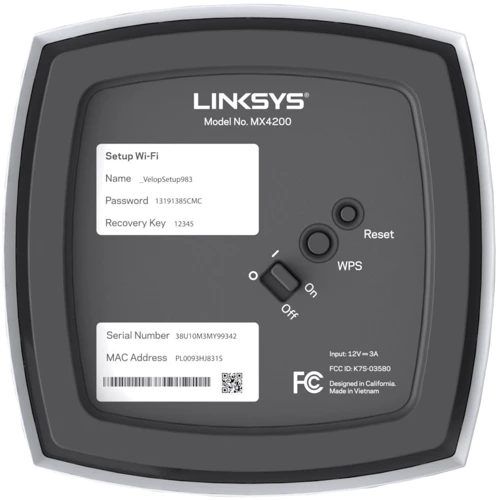 Маршрутизатор Wi-Fi Linksys Velop Whole Home Intelligent Mesh 1-Pack (MX4200-EU) фото 6
