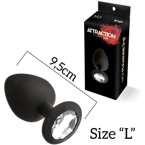 Анальная пробка с кристаллом MAI Attraction Toys №49 Black L