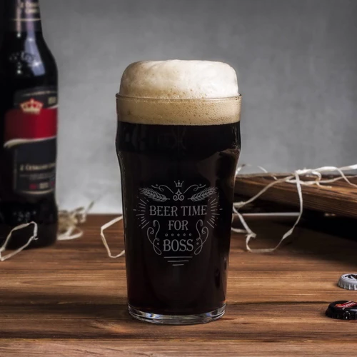 Бокал BeriDari для пива "Beer time for boss" 500 мл фото 2