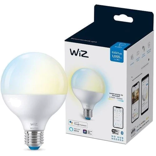 Умная лампочка WiZ, E27, 11W, 75W, 1055Lm, G95, 2700-6500K, Wi-Fi