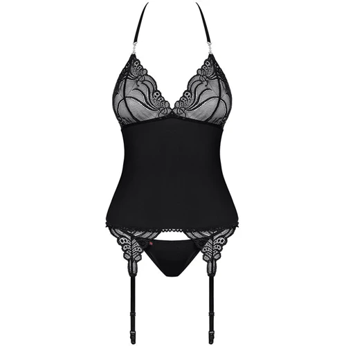 Эротический корсет с кружевом Obsessive 828-COR-1, S/M