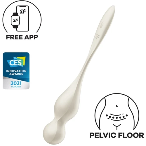 Вагинальные шарики с вибрацией Satisfyer Love Birds 1 Connect App White