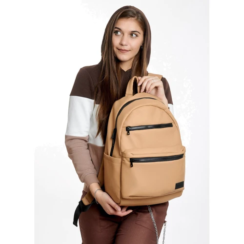 Женский рюкзак Sambag Zard 0KT бежевый (25058026): Тип ручки Плечевой ремень, Короткая ручка