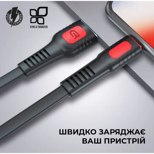 Кабель ArmorStandart USB Cable to USB-C 2.4A 1m Black (ARM59536) фото 3