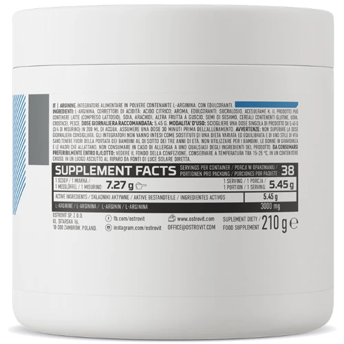 Амінокислота для спорту OstroVit Arginine 210 g / 38 servings / Lemon: Тип аргінін