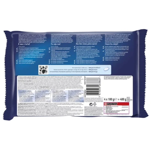 Влажный корм FELIX Fantastic Кусочки в желе для взрослых кошек, мультипак: с лососем 2х100г и с тунцом 2х100г (7613033263866)