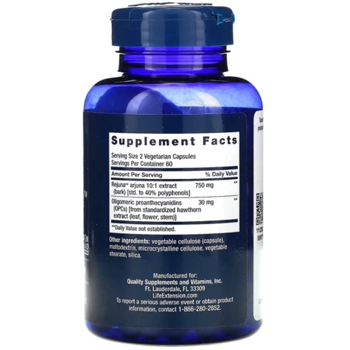 Life Extension Cardio Peak with Standardized Hawthorn and Arjuna Добавка для сердца со стандартизованными боярышником и арджуной 120 вегетарианских капсул: Форма выпуска Капсулы