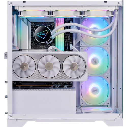 Корпус ADATA XPG INVADER X Tempered Glass White (INVADERXMTWOF-WHCWW): Материал передней панели закаленное стекло