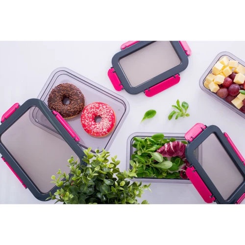 Емкость для хранения Herevin Combine Pink 0.6 л (161426-568): Высота, см 5