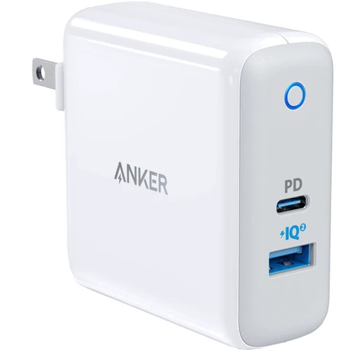 Зарядний пристрій ANKER USB Wall Charger PowerPort 2 PD 1xUSB-C/1xUSB Power IQ 2.0 White (A2321L21)