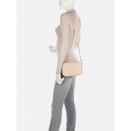 Женская сумка кросс боди Furla Real Mini Camera Case бежево-розовая (WB00243HSF000B4L00): Фактура Матовая, Зернистая
