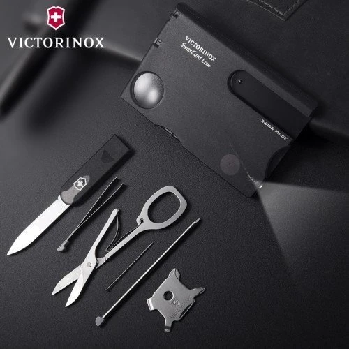 Мультитул Victorinox Swisscard Lite 82x54x4мм / 13предметов / чорний-прозорий (0.7333.T3): Кількість інструментів 13