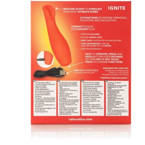 CalExotics Red Hot Ignite вибромассажер 13.25x3.25 см