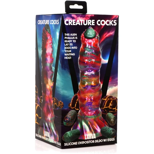 Фантазийный фаллоимитатор инопланетянина с 4 личинками-яйцами Creature Cocks Larva Silicone Ovipositor Dildo