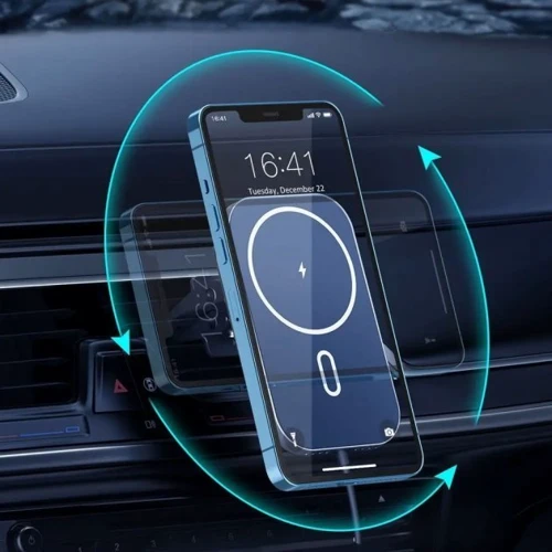 Держатель Choetech Car Holder Air Vent MagSafe 15W Black (T200-F) for iPhone 16 I 15 I 14 I 13 I 12 series  фото 6