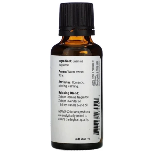 Now Foods Solutions Jasmine Эфирное масло жасмина 30 ml: Назначение Расслабление, Ароматизация, Антибактериальное