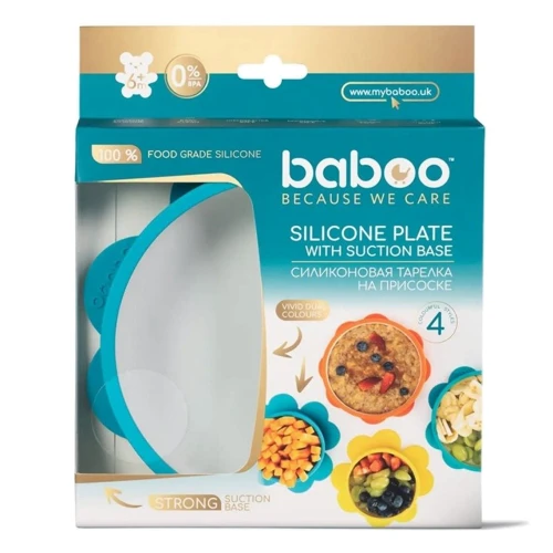 Мисочка силіконова Baboo з присоскою бірюза (9-022) фото 4