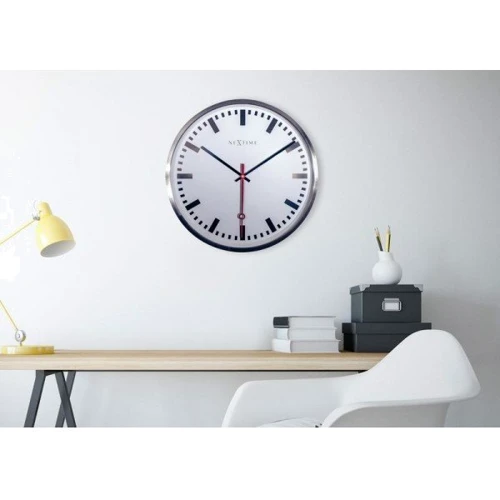 Настінний годинник NeXtime Station білий 19 см (3998st) фото 5