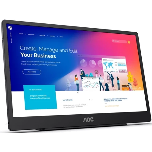 Монитор AOC 16T2 IPS FHD Touch: Разрешение Full HD (1920x1080)