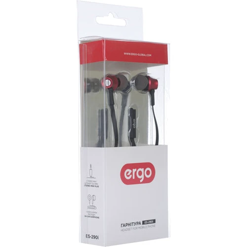 Наушники Ergo ES-290i Red: Тип конструкции вакуумные