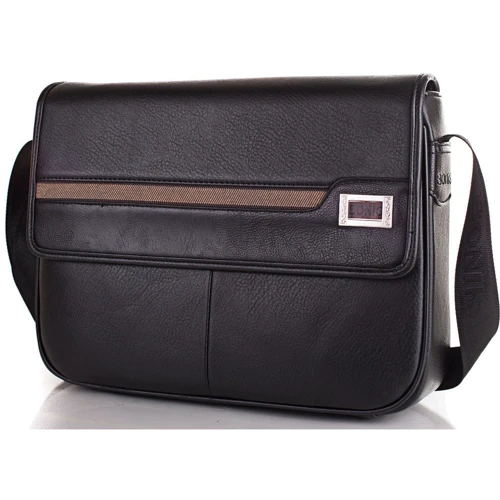 Чоловіча сумка почтальонка Bonis чорна (SHIL8101-black): Матеріал Штучна шкіра