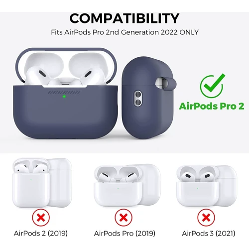 Чехол для наушников AhaStyle Silicone Case with strap Midnight Blue (X003E41MYN) for Apple AirPods Pro 2 фото 1