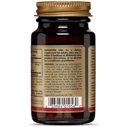 Solgar Melatonin, 10 mg, 60 Tabs Мелатонін (SOL-01956) фото 3