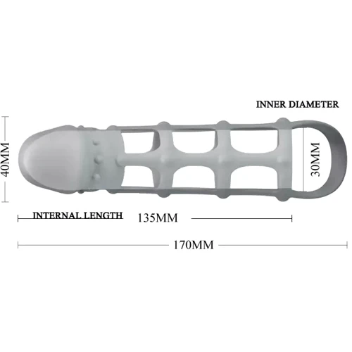 Ажурная насадка LYBAILE Penis Sleeve With Ball Strap, BI-026234
