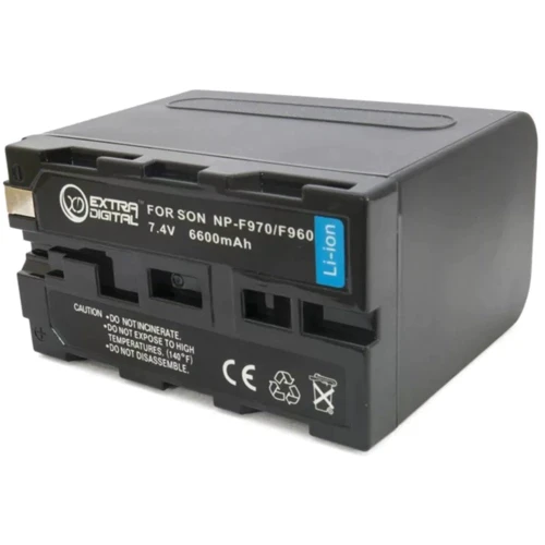Extradigital для Sony NP - F970, Li - ion, 6600 mAh (BDS2652): Ємність 6600 mAh