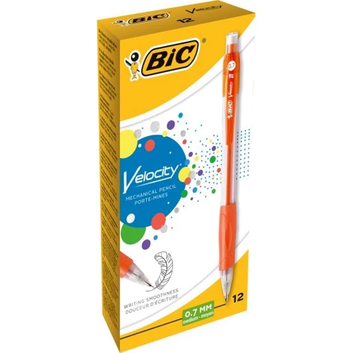 Набір механічних олівців BIC Velocity 0.7 мм HB з ластиком 12 шт (3086126645513)