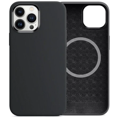 Чехол для iPhone Comma Magnetic Silicone Nature Series Black for iPhone 15 Plus
