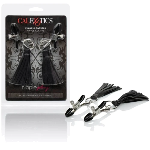 CalExotics Playful Tassels Nipple Clamps зажимы для сосков с кисточками, черный