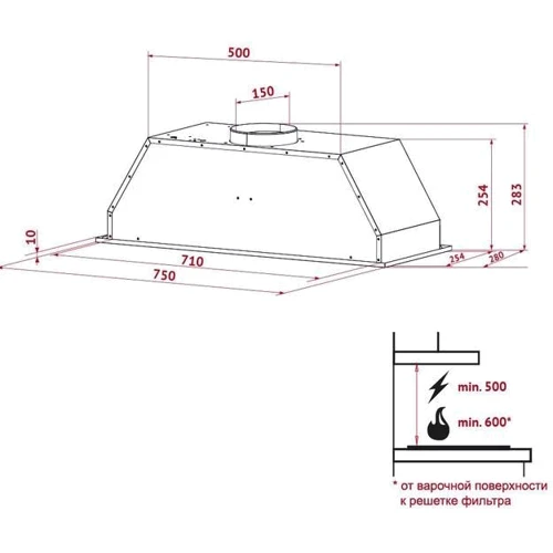 Вытяжка Perfelli BI 7653 I 1000 LED фото 8