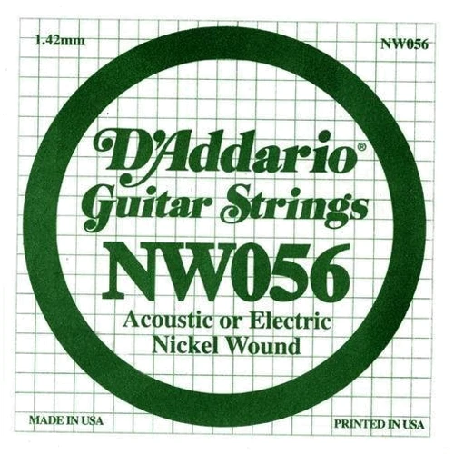 Струна для гітар Струна D`ADDARIO NW056 XL Nickel Wound 056: Тип Струна