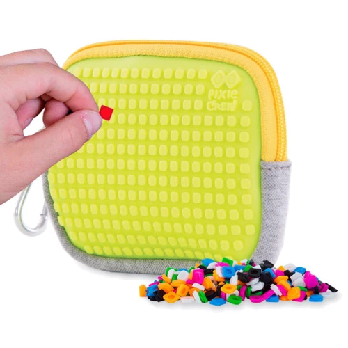Кошелек для мелочей Pixie Crew Crazy Colors серый и неоновый желтый (PXA-07-19)