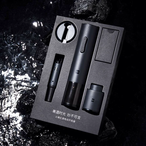 Розумний штопор Xiaomi Huo Hou Electric Bottle Opener Luxury Gift (4in1) (HU0090): Колір чорний