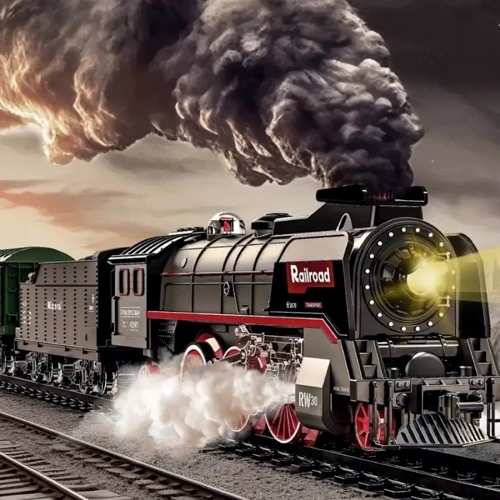 Залізниця: 5 вагонів завдовжки 104 см, звук, підсвічування, парогенерація (605 B)